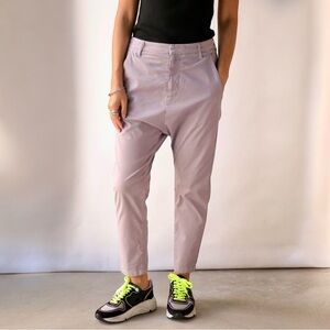 NILI LOTAN Paris Drop Crotch Crop Pant in Lilac